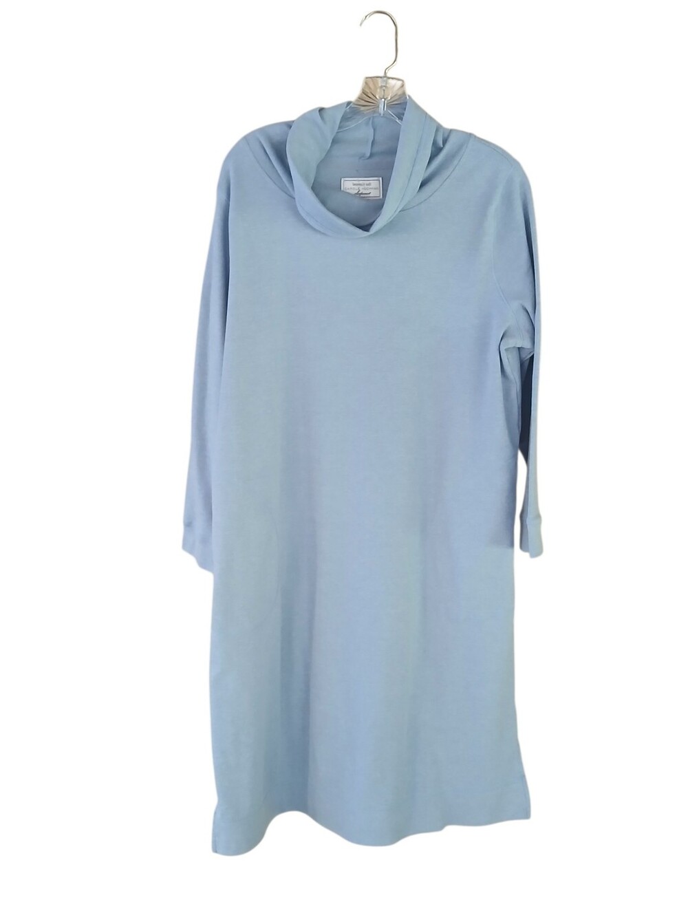 Carole Hochman Heavenly Soft Light Blue Cowl Neck Midi Lounge Dress LP